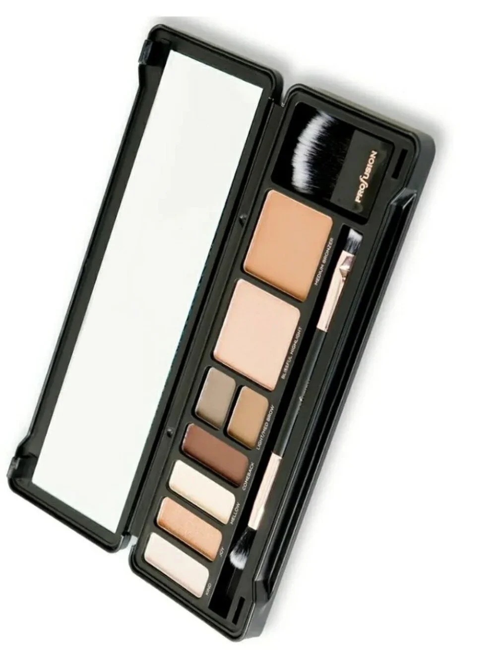 PROFUSION COSMETICS DAY FACE PRO MAKEUP CASE - 8 SHADES PALETTE WITH BRUSHES NEW